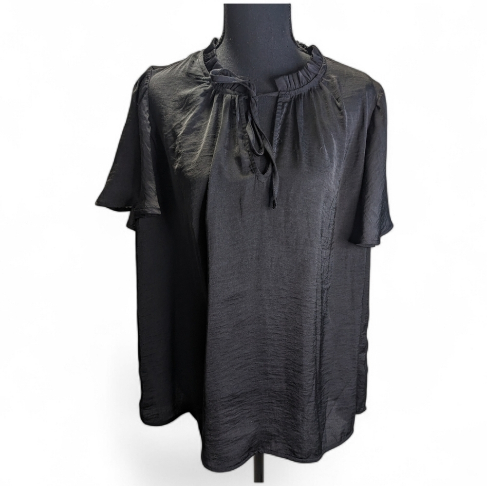 Torrid Black Satin Blouse Lightweight 2025 Size XL